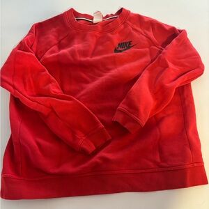 Nike Red Sweatshirt with Black Logo Accent
